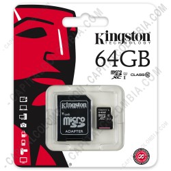 Ampliar foto de Memoria Kingston Micro SD 64GB Micro Clase 10 con Adaptador SD