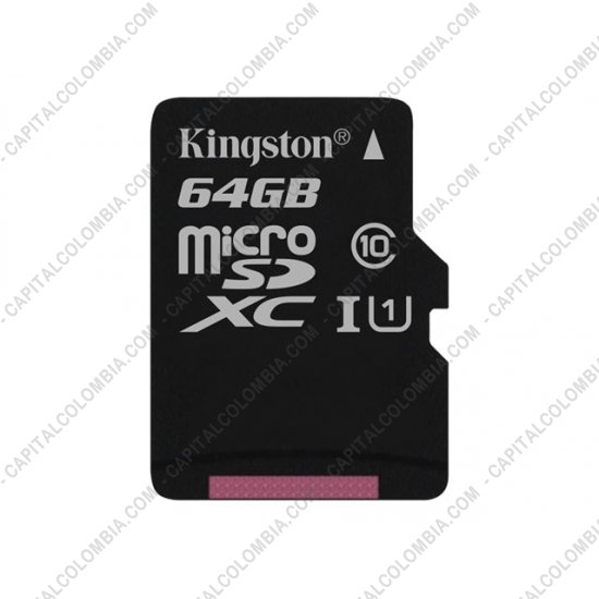 Discos duros externos, de estado sólido, Memorias USB, Kingston, Marca: Kingston - Memoria Kingston Micro SD 64GB Micro Clase 10 con Adaptador SD