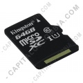 Discos duros externos, de estado sólido, Memorias USB, Kingston, Marca: Kingston - Memoria Kingston Micro SD 64GB Micro Clase 10 con Adaptador SD