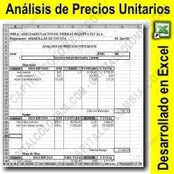Ampliar foto de Análisis de precios unitarios - Plantilla en formato Excel