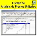 Análisis de precios unitarios - Plantilla en formato Excel
