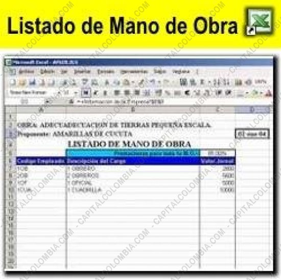 Herramientas de Productividad, Marca: CapitalColombia - Análisis de precios unitarios - Plantilla en formato Excel