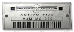 Ampliar foto de Venta de 100 placas en acero con código de barras para marcar maquinaria / activos fijos