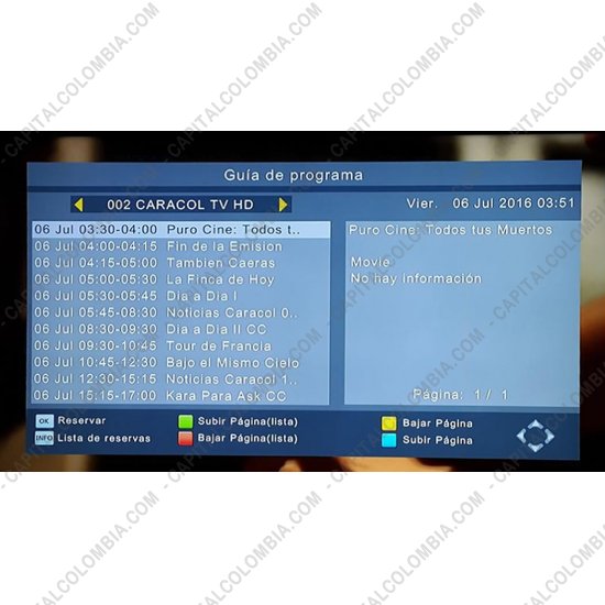 Capital Colombia - Foto No. 6 de Decodificador Televisión Digital Terrestre  (TDT) Digital TV Receiver DVB T2 1658 - Marca Sat