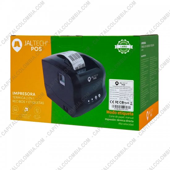Impresoras de Etiquetas de C&oacute;digos de barras y Carnets, Marca: Jaltech - Impresora Termica para etiquetas y recibos (2 en 1) Jaltech - JAL-838L
