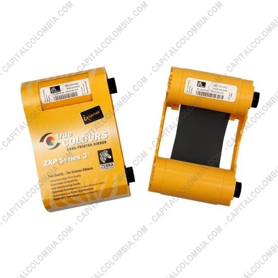 Impresoras de Etiquetas de Códigos de barras y Carnets, Marca: Zebra - Cinta color negro de 1000 imágenes para impresoras Zebra ZXP de la Serie 3 - Ref. 800033-801