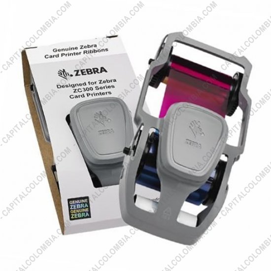 Impresoras de Etiquetas de C&oacute;digos de barras y Carnets, Marca: Zebra - Cinta color YMCPKO de 200 im&aacute;genes para impresora Zebra ZC300 - Ref. 800300-562LA