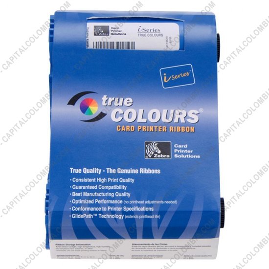 Impresoras de Etiquetas de Códigos de barras y Carnets, Marca: Zebra - Cinta para impresora Zebra 6 Paneles de color para 165 impresiones (Ref. 800017-248) (antes Ref. 800015-948)