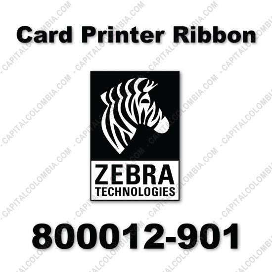 Impresoras de Etiquetas de Códigos de barras y Carnets, Marca: Zebra - Cinta para impresora Zebra de 1 Panel de color negro para 2.500 impresiones (Ref. 800012-901)