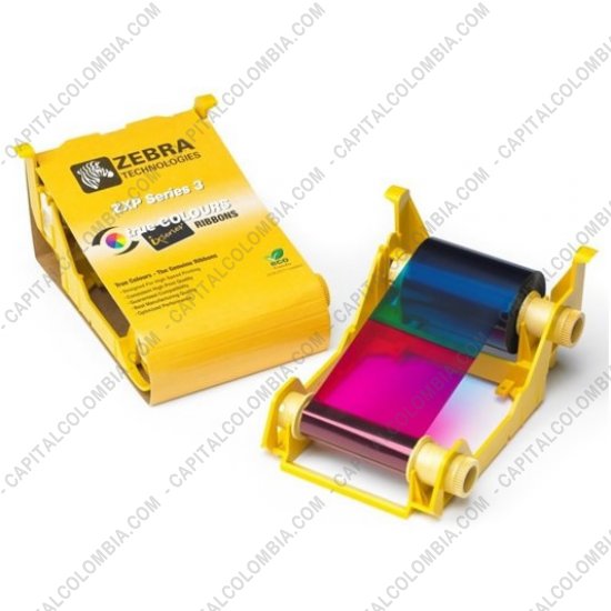 Impresoras de Etiquetas de C&oacute;digos de barras y Carnets, Marca: Zebra - Cinta para impresora Zebra de 5 Paneles de color para 280 impresiones (Ref. 800033-340)