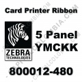 Cinta para impresora Zebra de 5 Paneles de color YMCKK para 500 impresiones (Ref. 800012-480)