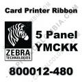 Ampliar foto de Cinta para impresora Zebra de 5 Paneles de color YMCKK para 500 impresiones (Ref. 800012-480)