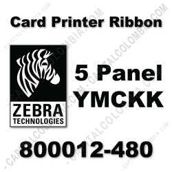 Ampliar foto de Cinta para impresora Zebra de 5 Paneles de color YMCKK para 500 impresiones (Ref. 800012-480)