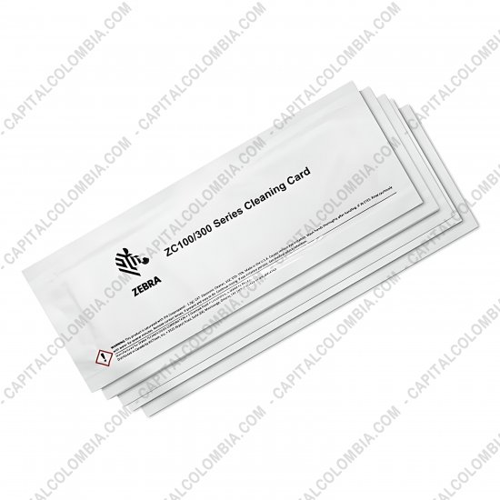 Impresoras de Etiquetas de C&oacute;digos de barras y Carnets, Marca: Zebra - Kit de Limpieza para impresoras de Carnets Zebra ZC100 y ZC300 - 5 tarjetas