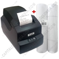 Ampliar foto de Combo Impresora Térmica 58mm ancho de papel - SAT 15T (USB + Serial) y 8 Rollos de Papel Térmico