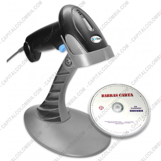 Lectores de Códigos de Barras, Marca: 3nStar - Combo Lector de código de barras láser con base USB y  Software BarrasCarta - 3nStar (SC050)
