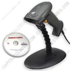 Ampliar foto de Combo Lector de código de barras láser con sensor de lectura automática con base conexión USB y Software BarrasCarta - 3nStar (SC100)