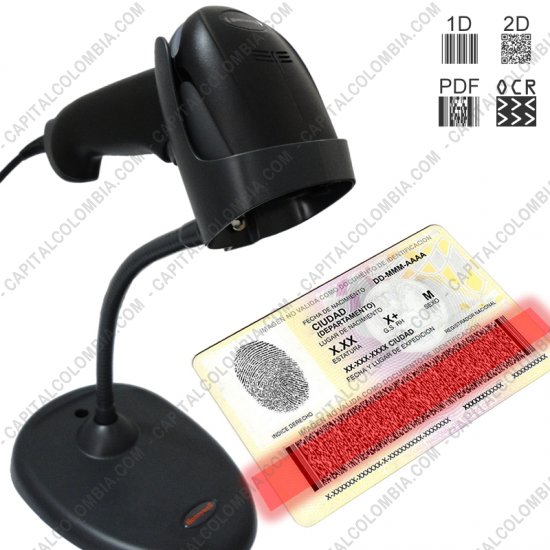 Lectores de Códigos de Barras, Marca: Honeywell - Combo Lector de Código de Barras Xenon 1950G (2D Imager, OCR) USB con base y con software CapitalXenon para Cédulas, Tarjetas de Identidad, Licencias y Tarjetas de Propiedad de Vehículos en Colombia
