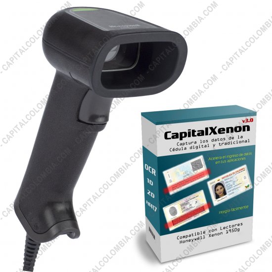 Lectores de C&oacute;digos de Barras, Marca: Honeywell - Lector de c&oacute;digo de barras Honeywell Xenon Ultra 1960G 2D USB (sin base) Licenciado con CapitalXenon - Especial para c&eacute;dulas colombianas