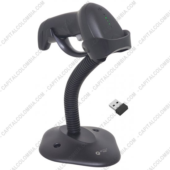 Lectores de Códigos de Barras, Marca: Jaltech - Lector inalámbrico 1D y 2D de códigos de barras con base, conexión USB - JAL-PLUS02 (no lee cedula colombiana)