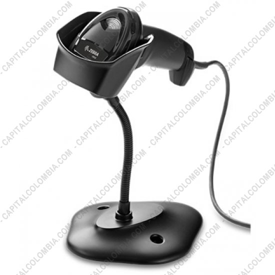 Lectores de Códigos de Barras, Marca: Zebra - Lector de códigos de barras 1D y 2D con base conexión USB marca Zebra DS2208