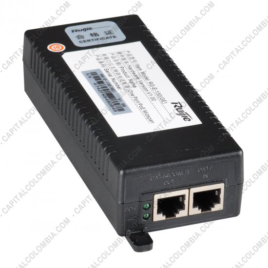 Redes, Routers, Wifi, Marca: Ruijie - Adaptador PoE de 1-puerto (1000Base-T, PoE+/ 802.3at)