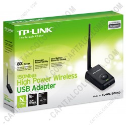 Ampliar foto de Adaptador USB Inalámbrico de Alta Potencia 150Mbps (Ref. TL-WN7200ND)