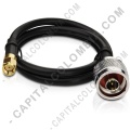 Ampliar foto de Cable Pigtail LMR200 de 0.5M Macho Tipo N a Hembra RP-SMA (TL-ANT200PT)