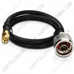 Ampliar foto de Cable Pigtail LMR200 de 0.5M Macho Tipo N a Hembra RP-SMA (TL-ANT200PT)
