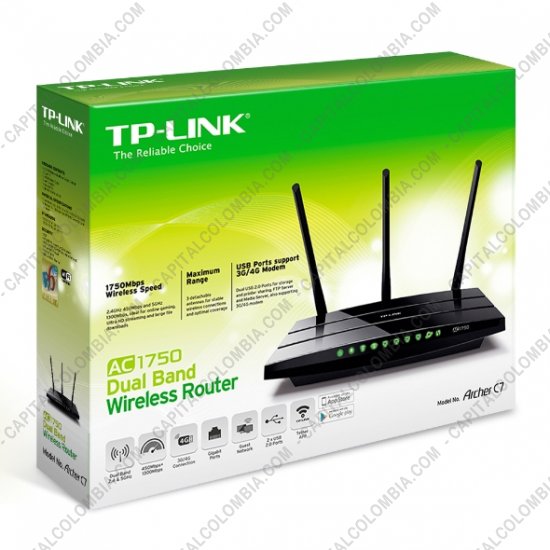 Redes, Routers, Wifi, Marca: Tp-link - Router Tp-Link Gigabit de Banda Dual Inalámbrico AC 1750mbps