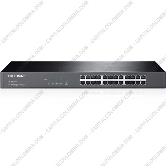 Redes, Routers, Wifi, Marca: Tp-link - Switch Tplink Gigabit de 24 puertos 10/100/1000Mbps para montaje en rack (Ref. TL-SG1024)