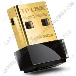 Ampliar foto de TP-LINK, Adaptador USB Nano Inalámbrico N 150Mbps, TL-WN725N