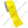 Ampliar foto de Rollo de 1.250 Etiquetas en Propalcote Amarillo de 7cms X 4cms a una columna (70x40mm)