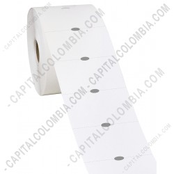 Ampliar foto de Rollo de 1.250 Etiquetas en Propalcote Blanco de 7cms X 4cms a una columna (70x40mm)