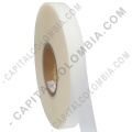 Rollos de etiquetas adhesivas y Nylon Textil, Marca: CapitalColombia - Rollo de Cinta Siliconada Textil Semitransparente de 25mm x 137mts para crear etiquetas de ropa
