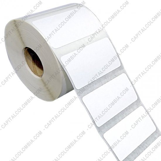 Rollos de etiquetas adhesivas y Nylon Textil, Marca: CapitalColombia - Rollo de etiquetas adhesivas térmicas de 800 rótulos a una columnas de 6cms x 3cms (60x30mm)