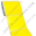 Ampliar foto de Rollo de etiquetas de transferencia (bond) color amarillo de 500 rótulos a una columna de 10cms x 8.2cms (100x82mm)