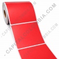 Rollo de etiquetas de transferencia (bond) color rojo de 500 r&oacute;tulos a una columna de 10cms x 8.2cms (100x82mm) - Marca CapitalColombia