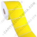 Ampliar foto de Rollo de etiquetas en papel bond amarillo de 1000 rótulos a una columna de 8cms x 4cms (80x40mm)