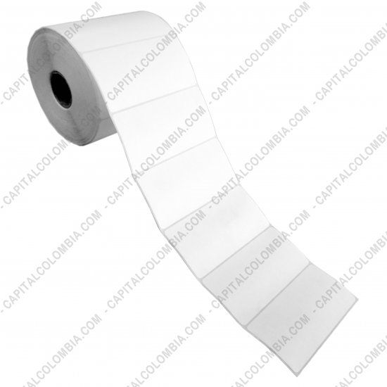 Rollos de etiquetas adhesivas y Nylon Textil, Marca: CapitalColombia - Rollo de etiquetas en papel bond de 1000 etiquetas a una columna 10cms x 5.0cms (100x50mm)