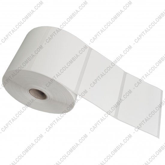 Rollos de etiquetas adhesivas y Nylon Textil, Marca: CapitalColombia - Rollo de etiquetas en papel bond de 1000 r&oacute;tulos a una columna 8cms x 6.3cms (80x63mm)