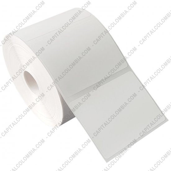 Rollos de etiquetas adhesivas y Nylon Textil, Marca: CapitalColombia - Rollo de etiquetas en papel bond de 1000 r&oacute;tulos a una columna 8cms x 6.3cms (80x63mm)
