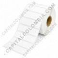 Rollo de etiquetas en papel bond de 1000 r&oacute;tulos a una columna de 7.5cms x 2.5cms (75x25mm)