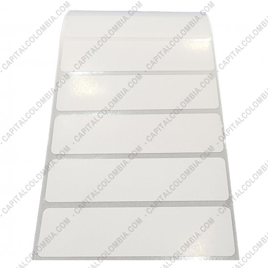 Rollos de etiquetas adhesivas y Nylon Textil, Marca: CapitalColombia - Rollo de etiquetas en papel bond de 2500 r&oacute;tulos a una columna 10cms x 2.5cms (100x25mm)