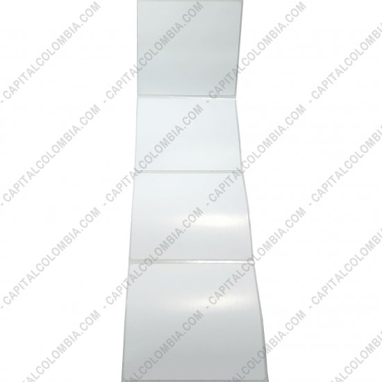 Rollos de etiquetas adhesivas y Nylon Textil, Marca: CapitalColombia - Rollo de etiquetas en papel bond de 500 r&oacute;tulos a una columna 10cms x 10cms (100x100mm)