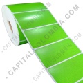Ampliar foto de Rollo de etiquetas en papel bond verde de 1000 rótulos a una columna de 8cms x 4cms (80x40mm)