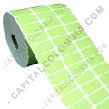 Ampliar foto de Rollo de etiquetas en papel de transferencia color verde de 10.000 rótulos a tres columnas de 3.2cms x 1.5cms (32x15mm)