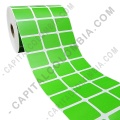 Ampliar foto de Rollo de etiquetas en papel de transferencia color verde de 5.000 rótulos a tres columnas de 3.2cms x 2.5cms (32x25mm)