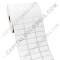 Rollos de etiquetas adhesivas y Nylon Textil, Marca: CapitalColombia - Rollo de etiquetas en papel de transferencia de 10.000 rótulos a tres columnas de 3.2cms x 1.5cms (32x15mm)