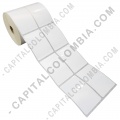 Rollo de etiquetas en polipropileno blanco de 1.500 rótulos a dos columnas 5cms x 7.3cms